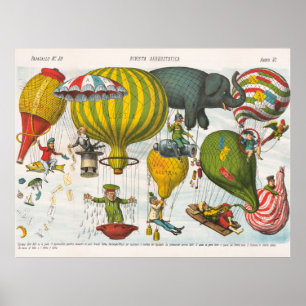 Poster Revue aérostatique (1878) par Augusto Grossi