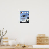 Poster Revue de couverture de l'avion vintage Aviation (Cuisine)