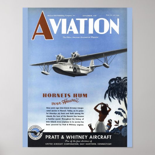 Poster Revue de couverture de l'avion vintage Aviation (Devant)