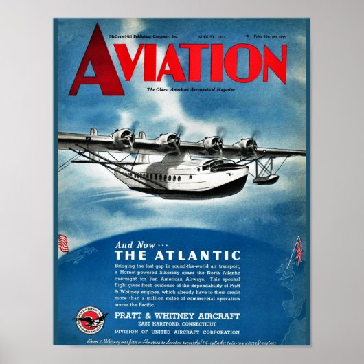 Poster Revue de couverture de l'avion vintage Aviation (Devant)