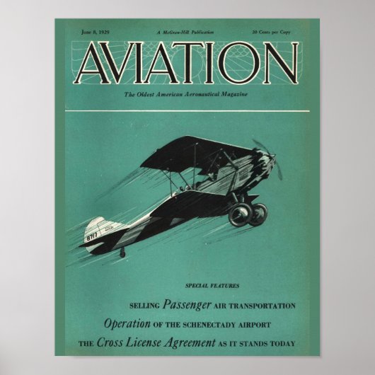 Poster Revue de couverture de l'avion vintage Aviation (Devant)