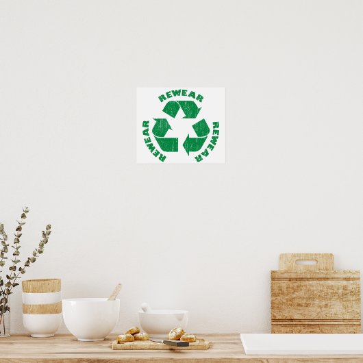 Poster Rewear Rewear Rewear Rewear Recycle Symbole (Cuisine)
