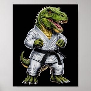 Poster Rex Arts Martiaux Dinosaure Karaté Judo Bjj Combat