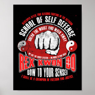 Poster Rex Kwon Do Funny Karate Martial Arts Retro
