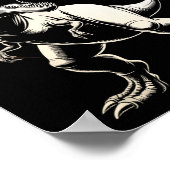 Poster Rex Total Solaire Eclipse 2024 Dinosaure Avril 8 H (Coin)