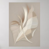 Poster "Rhapsodie plumée" | Art abstrait beige (Devant)