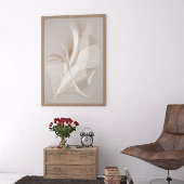 Poster "Rhapsodie plumée" | Art abstrait beige