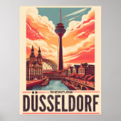 Poster Rhin Tower Dusseldorf Rheinturm cadeau allemand (Devant)