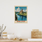 Poster Rhine Allemagne Vintage voyage (Cuisine)
