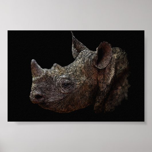 Poster Rhino noir (Devant)
