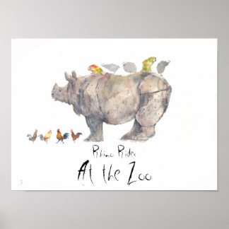Poster RHINO, Rhino Rides, Au zoo