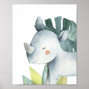 Poster Rhino Safari Jungle Baby Nursery Imprimer