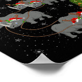 Poster Rhino Santa Sleigh Flying Funny Magical Christmas (Coin)