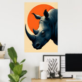 Poster Rhinoceros (Bureau à domicile)