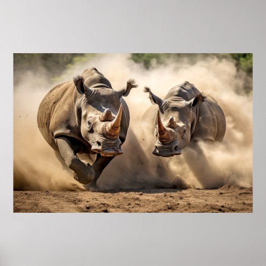 Poster Rhinoceros Animal Nature Majestic Wild (Devant)