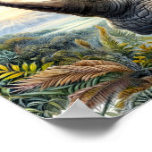 Poster Rhinoceros Botanique Floral Aquarelle Art (Coin)