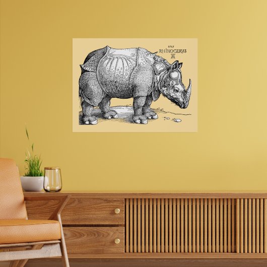 Poster Rhinoceros by Albrecht Dürer 1515 Woodcut (Salon 2)