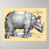 Poster Rhinoceros by Albrecht Dürer 1515 Woodcut (Devant)
