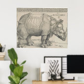 Poster Rhinoceros, coupe de bois par Albrecht Durer (Bureau à domicile)