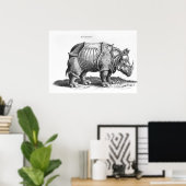 Poster Rhinoceros, de 'Historia Animalium' (Bureau à domicile)