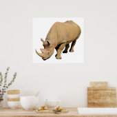 Poster Rhinocéros noir isolé (Cuisine)