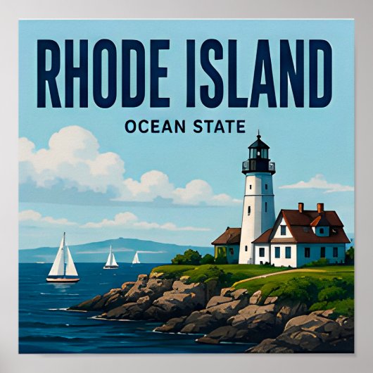 Poster Rhode Island Capitole Harbour État océanique (Devant)