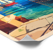 Poster Rhodes Grèce Travel Art Vintage (Coin)