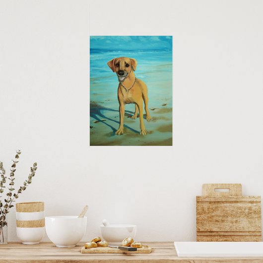 Poster Rhodesian Ridgeback "Tony" sourit (Cuisine)