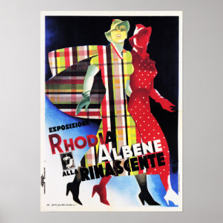 Poster Rhodia Albene Rinascente Femmes Mode porter Italie