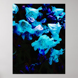 Poster Rhododendrons en bleu, floral, fleurs bleues