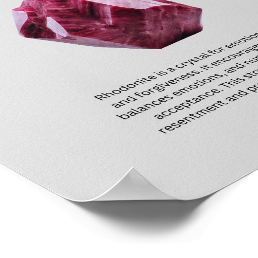 Poster Rhodonite Crystal Signification (Coin)