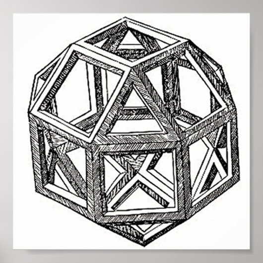 Poster Rhombicuboctahedron, Léonard de Vinci (Devant)