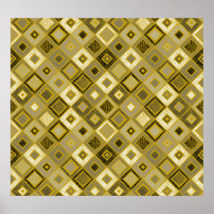 Poster Rhombus géométrique vintage, motif transparent.