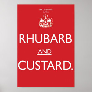 Poster rhubarbe et crème anglaise