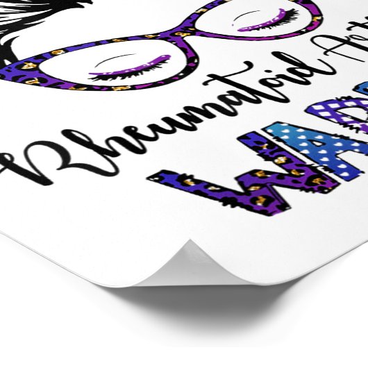 Poster Rhumatoïde Arthrite guerrier Messy Bun Ruban (Coin)