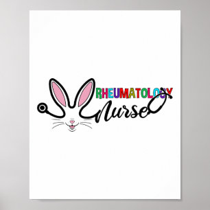 Poster Rhumatologie Infirmière Bunny Pâques Stethoscope N