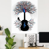 Poster Rhythms of the Heart - ( surreal guitar art ) (Bureau à domicile)
