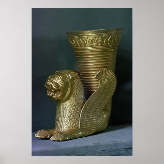 Poster Rhyton en forme de monstre-lion assis (Devant)