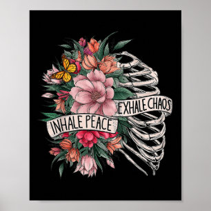 Poster Rib Cage Inhale Peace Exhale Chaos Santé mentale