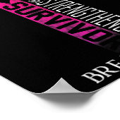 Poster Ribbon Cancer du sein Survivant Croix chrétienne (Coin)