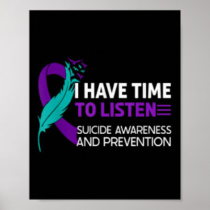Poster Ribbon De Sensibilisation À La Prévention Du Suici