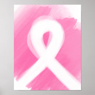 Poster Ribbon de sensibilisation au cancer du sein Aquare