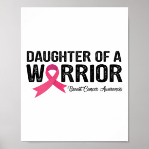 Poster Ribbon Fille D'Un Guerrier Cancer Du Sein