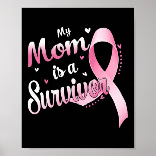 Poster Ribbon Ma Mère Est Une Survivante Cancer Du Sein L