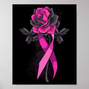 Poster Ribbon Rose Sensibilisation au cancer du sein Surv