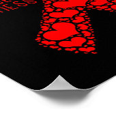 Poster Ribbon rouge de sensibilisation à la maladie (Coin)