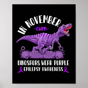 Poster Ribbon T-Rex novembre Dinosaures de sensibilisatio