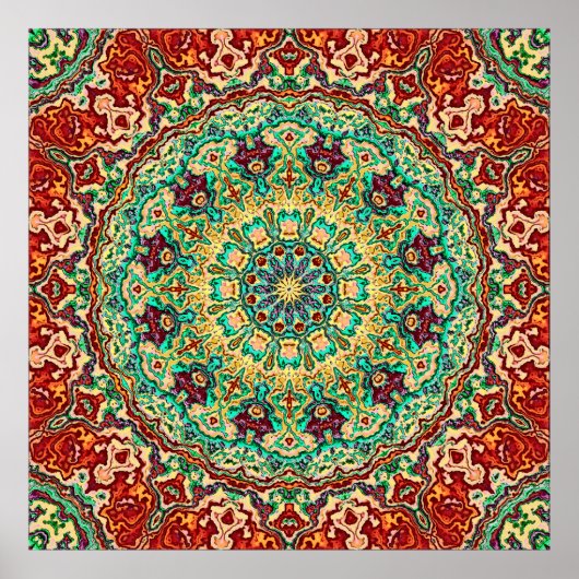 Poster Rich Reds Mandala (Devant)