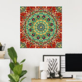 Poster Rich Reds Mandala (Bureau à domicile)