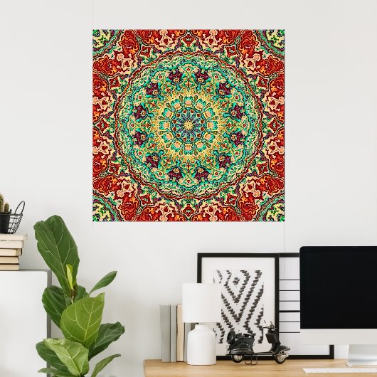 Poster Rich Reds Mandala (Bureau à domicile)